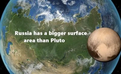 Russia has a bigger surface area than Pluto
