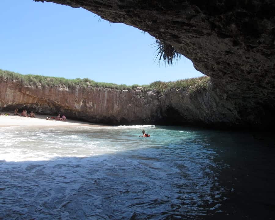 Playa del Amor, or Hidden Beach, in Mexico