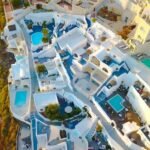 aerial view of santorini greece