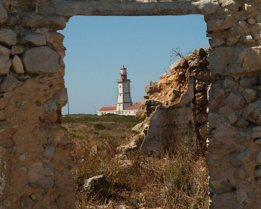 Cape Espichel Lighthouse in Castelo, Portugal
