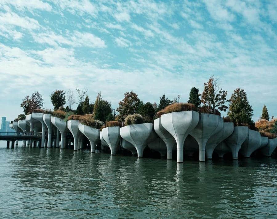 Little Island at Pier 55 in New York City, USA