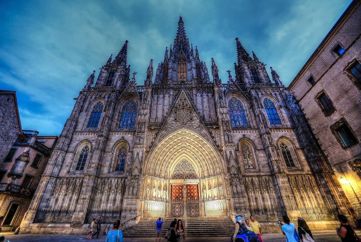 Stunning view of Beautiful Gothic Quarter, Barcelona