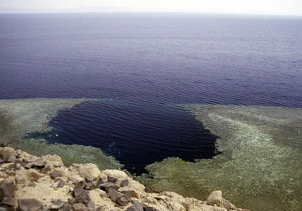 The Blue Hole in the Red Sea off the coast of Egypt