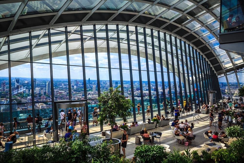 View from sky garden in London, England