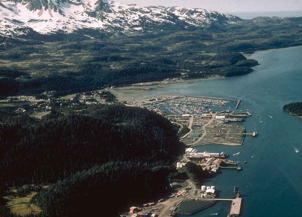 Aerial view of Cordova, Alaska