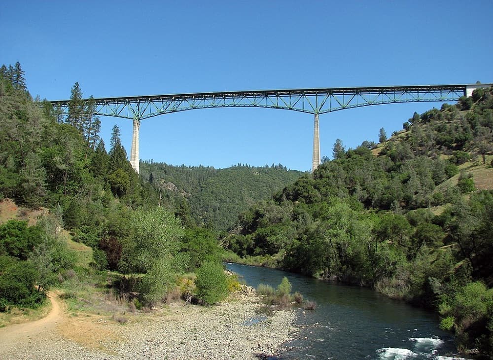 The Foresthill Bridge over American River in California