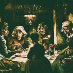 The Potato Eaters is a dark, moody painting of Vincent Van Gogh