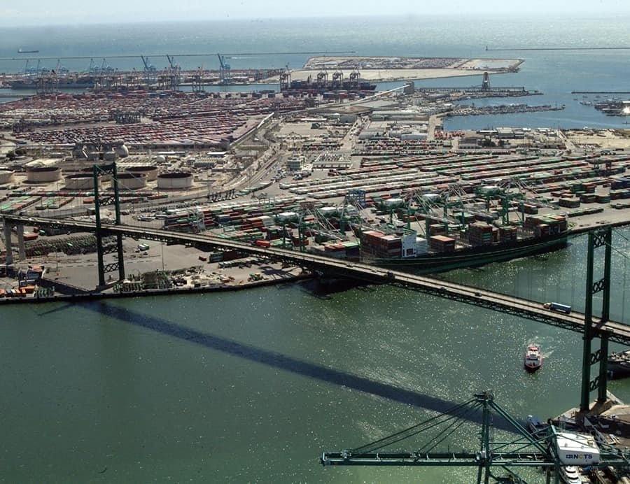 Vincent Thomas bridge in Los Angeles, California, USA
