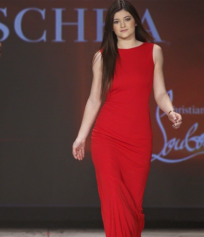 Kylie Jenner in Badgley Mischka