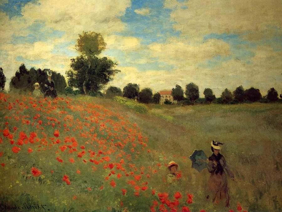 Poppy Field Painting by Claude Monet