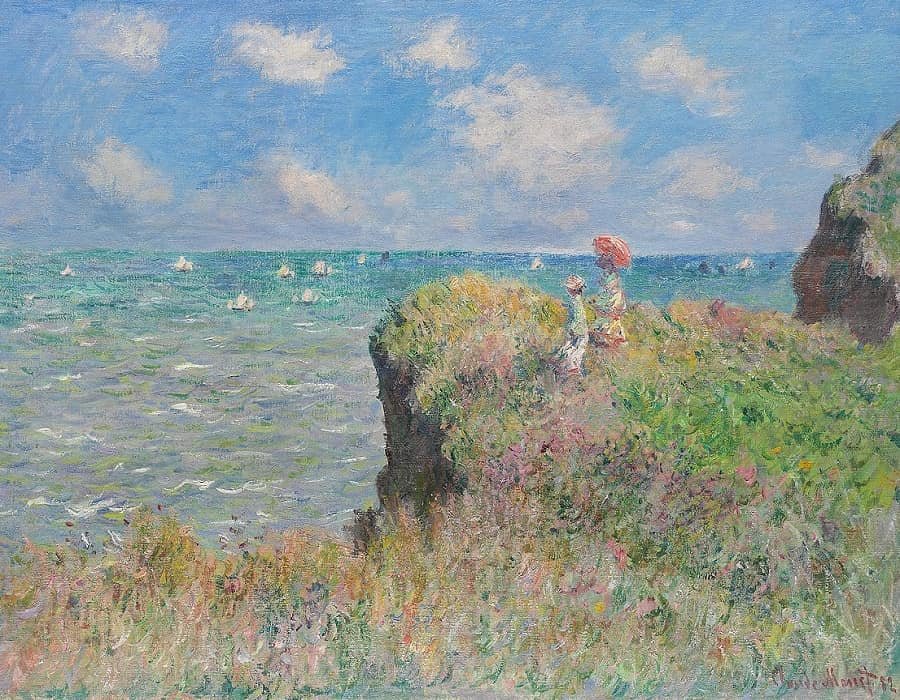 The Cliff Walk at Pourville Painting by Claude Monet