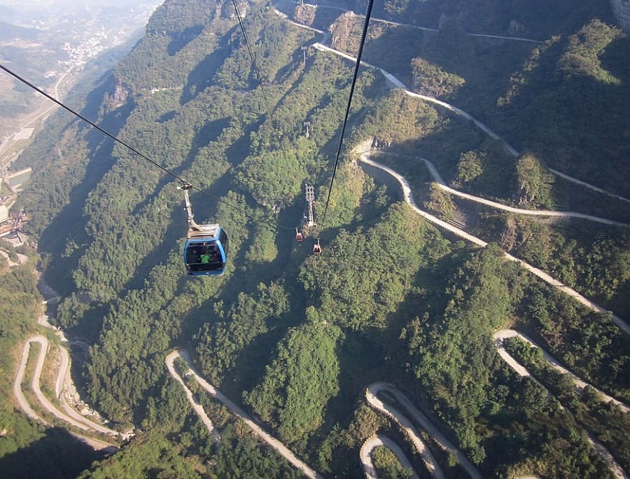 The Tianmen Mountain Cableway