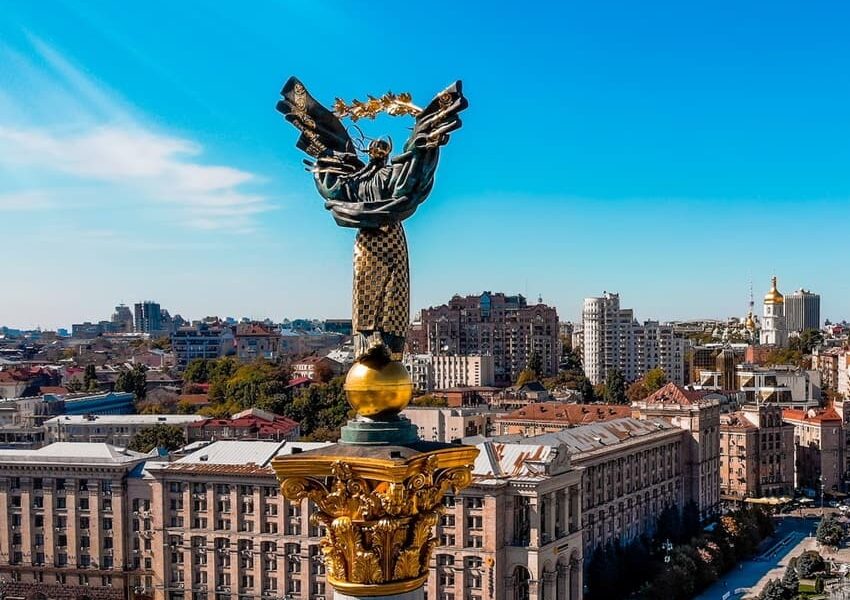 Maidan Nezalezhnosti in Kyiv, Ukraine