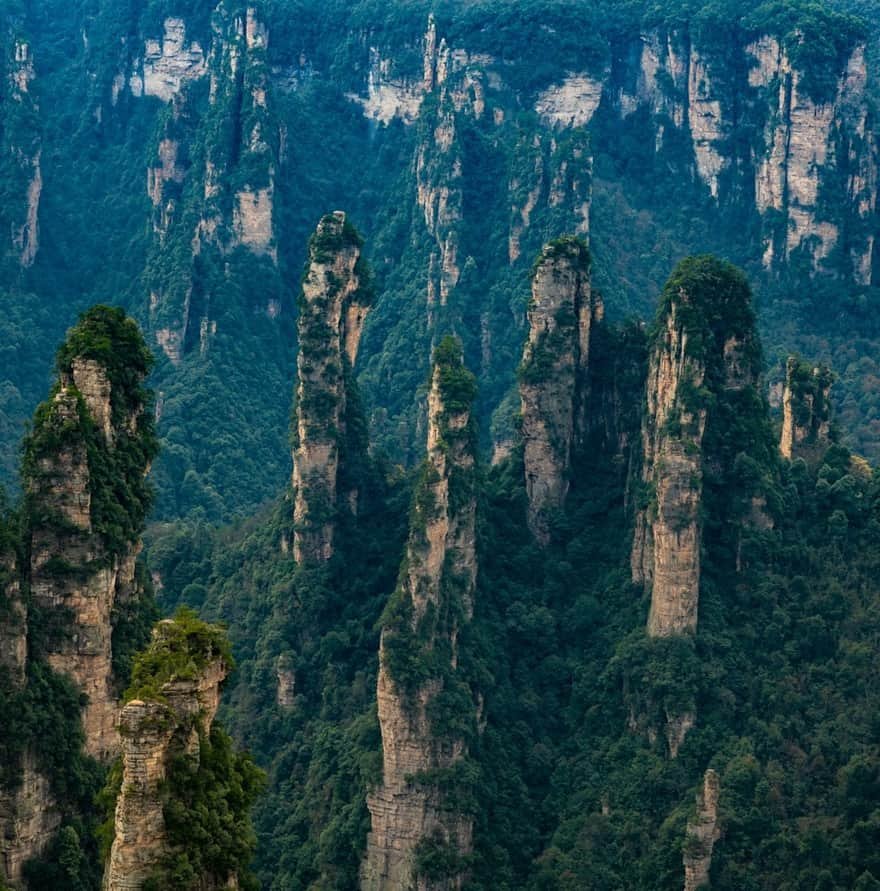 rock formations in Zhangjiajie National Forest Park, China