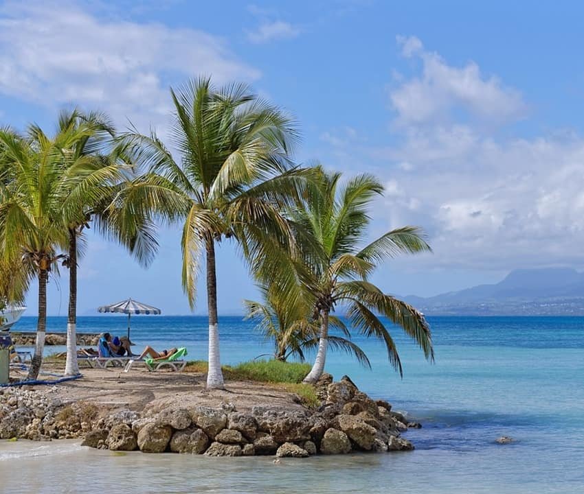 Beach in Guadeloupe Islands, Caribbean