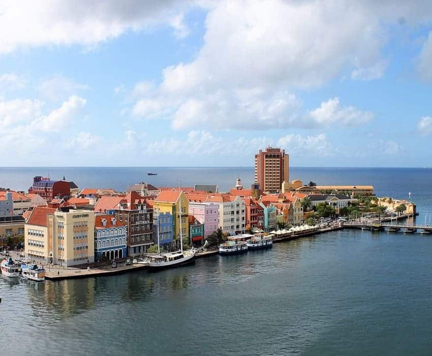 beautiful and colorful buildings in Curacao Islands, Caribbean