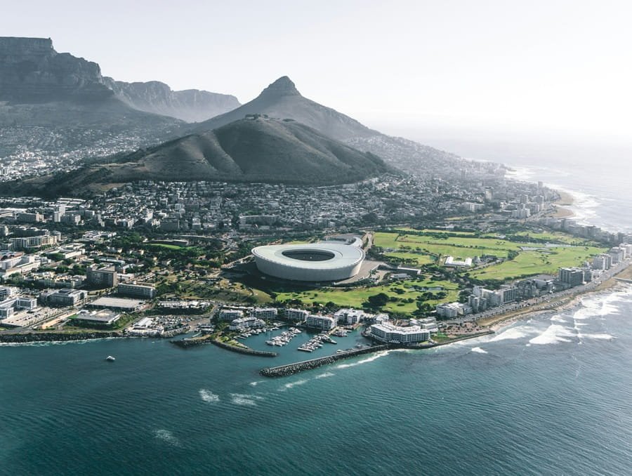 Cape Town coastline with Table Mountain view