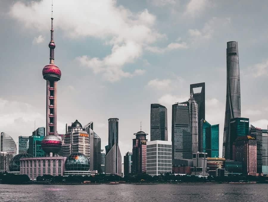 Shanghai skyline with Oriental Pearl Tower view