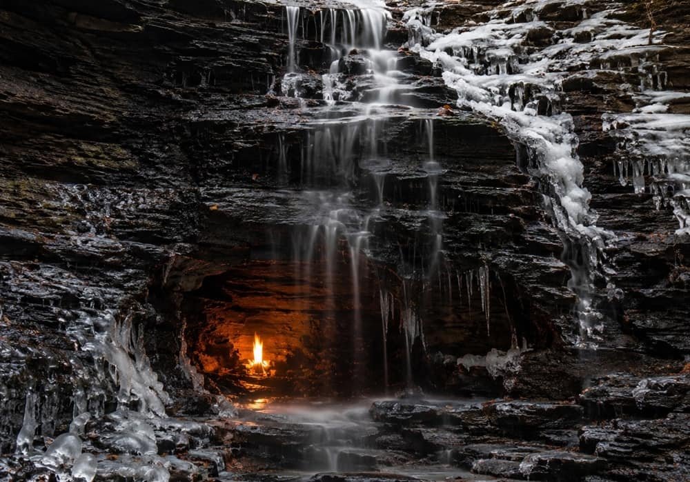 The Eternal Flame Falls (The Sub-Zero Fire) — New York, USA